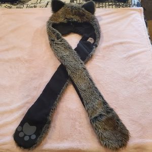 Elysiumland Faux Fur Animal Hat Brown